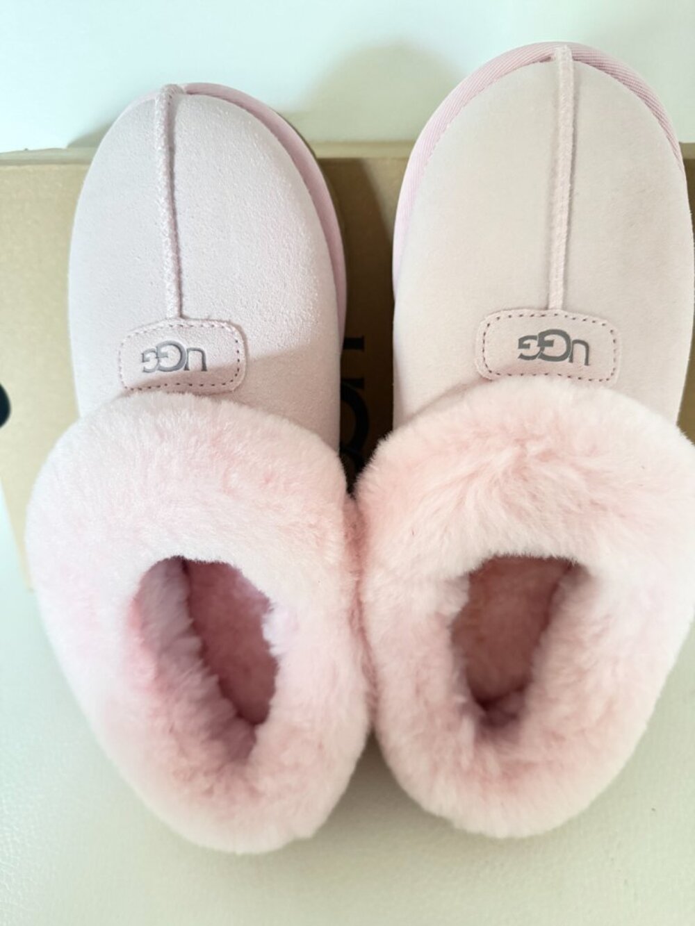 NIB UGG UGGS AUSTRALIA Tazzette Genuine Shearling Collar Slipper pink 9 - Picture 6 of 8